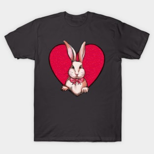 Happy Valentine A Bunny With Heart, Love Symbol T-Shirt